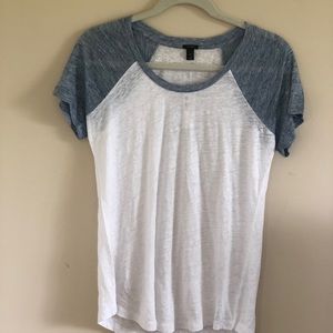 J Crew linen baseball tee Size Medium **NWT**